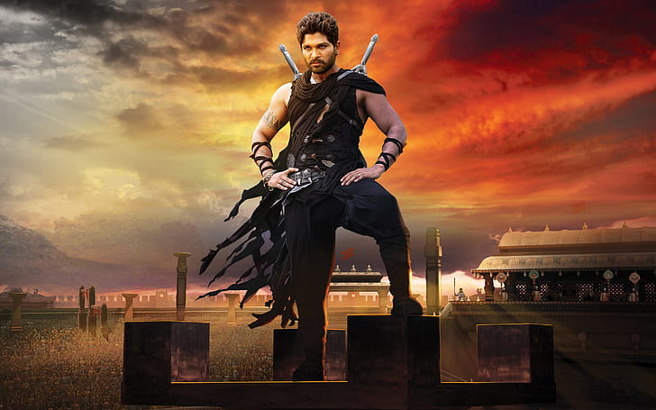 Allu Arjun Gona Ganna Reddy Rudramadevi, man in black sleeveless top warrior, HD wallpaper