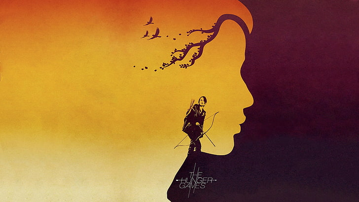 The Hunger Games wallpaper, Katniss Everdeen, yellow, art and craft