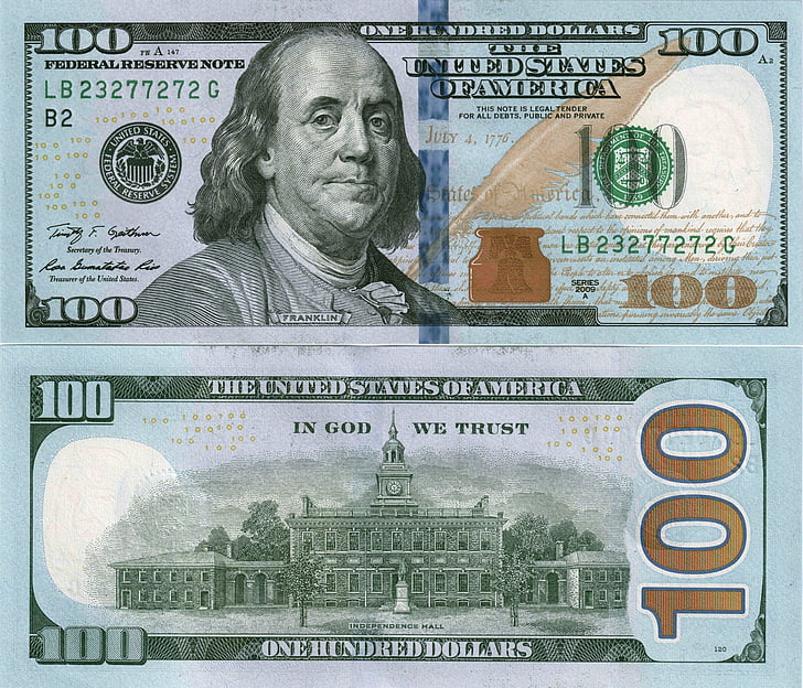 100, banknotes, dollars, money, HD wallpaper