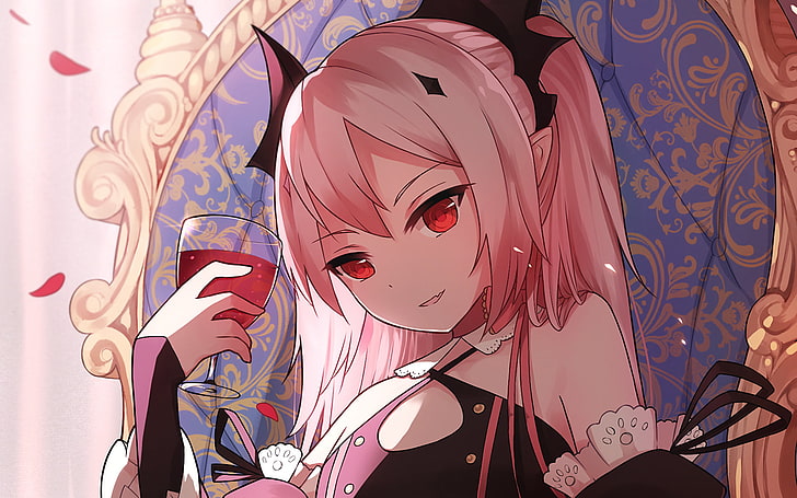 Anime, Seraph of the End, Blood, Glass, Krul Tepes, Pink Hair