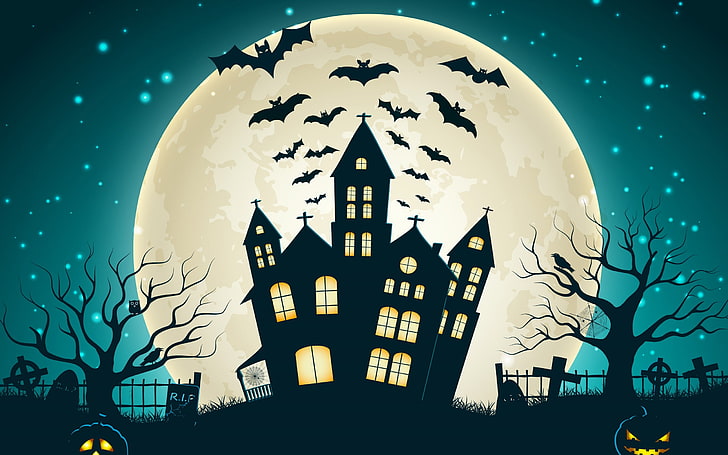 HD wallpaper: Halloween Scary House, haunted house illustration, Festivals  / Holidays | Wallpaper Flare