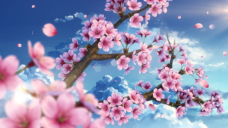 Anime sakura flowers pattern, made in watercolor pastel colors on Craiyon-demhanvico.com.vn
