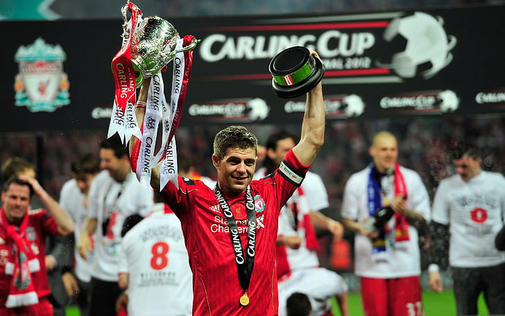 Steven Gerrard Liverpool 2012, prize, field, men, football player, HD wallpaper