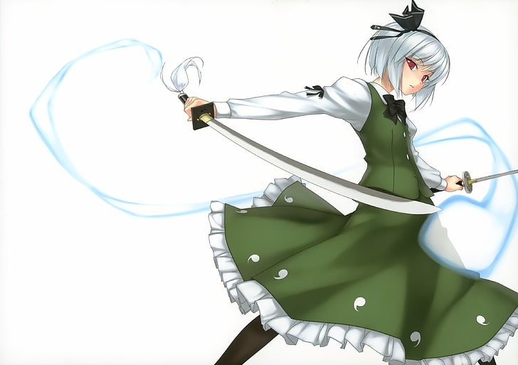 animated girl character holding sword wallpaper, Touhou, anime girls