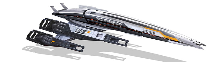 gray and black spaceship, Mass Effect 2, Normandy SR-2, video games
