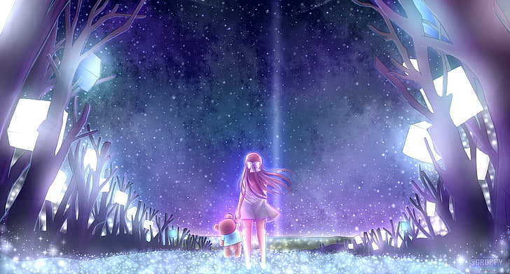 HD wallpaper: Rin (Shelter), blue background, anime girls, shelter ...