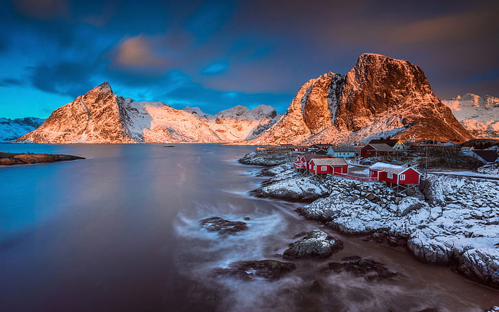 Norway Winter Morning Lofoten Islands Archipelago Moskenes Landscape Wallpaper Hd 2560×1600, HD wallpaper