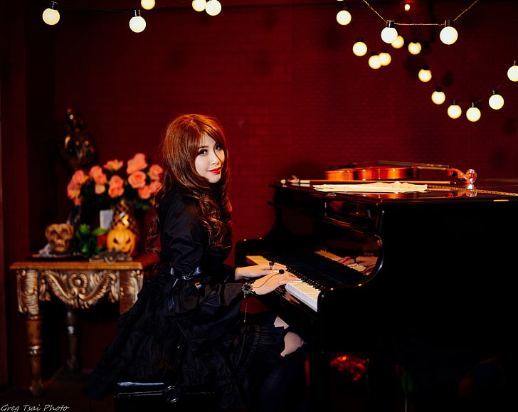 HD wallpaper: Woman Playing Piano, Music, Girl, Beautiful, Musical, Beauty  | Wallpaper Flare