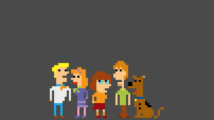 pixel art, pixels, Scooby-Doo, minimalism, daphne blake