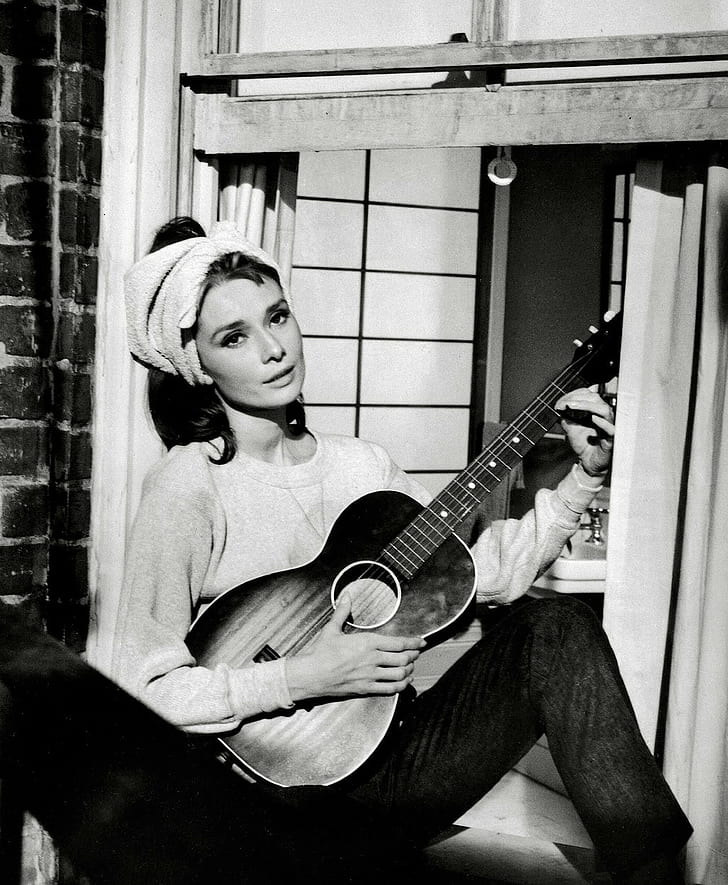 women, actress, Audrey Hepburn, monochrome, Breakfast at Tiffany's, HD wallpaper
