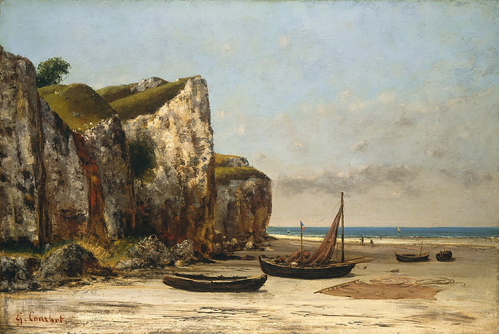 Gustave Courbet, classic art, nautical vessel, water, mode of transportation, HD wallpaper