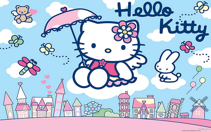 Dark pink wallpaper hello kitty The Official