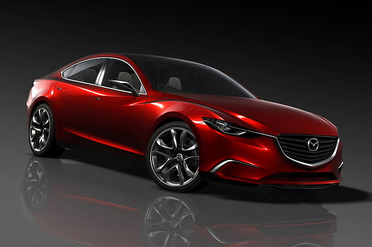 2017 red Mazda 6 sedan, the concept, 2012, Mazda TAKERI, car, HD wallpaper