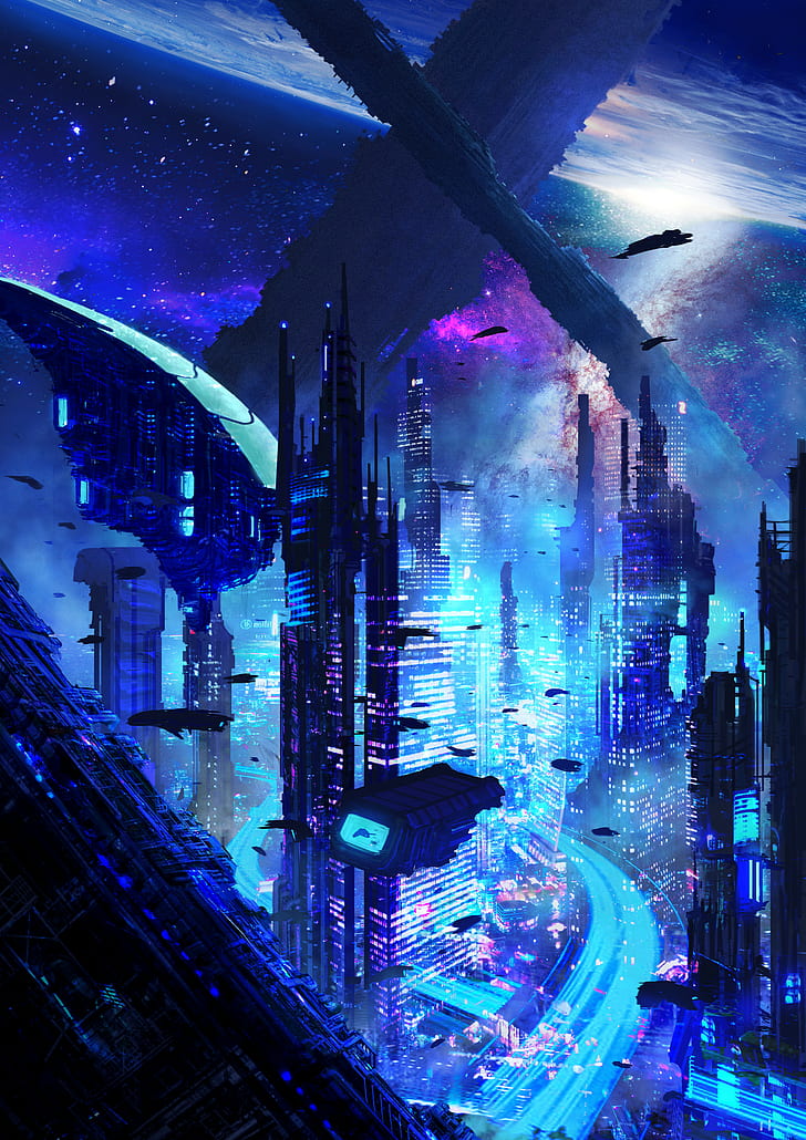 city, futurism, sci-fi, future, fantastic, HD wallpaper