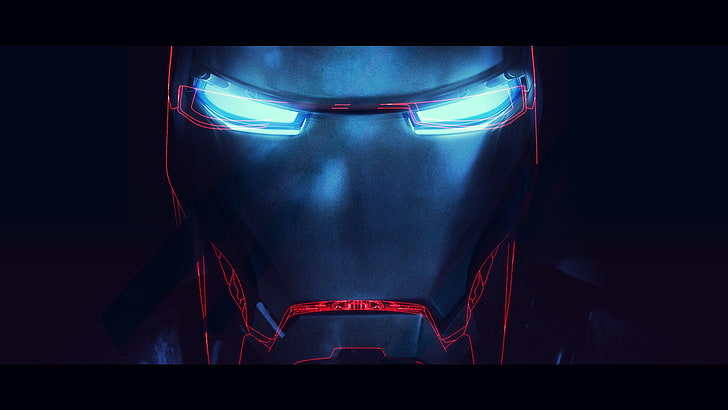 Iron Man digital wallpaper, Iron Man 3, red, illuminated, indoors