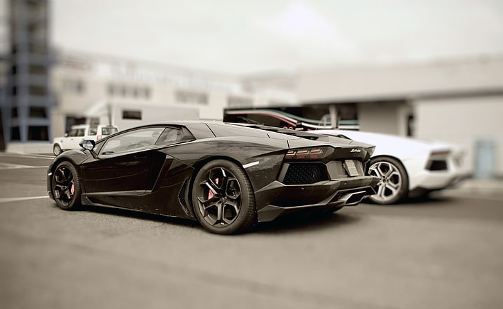 Lamborghini Aventador, black sports car, Cars, mode of transportation