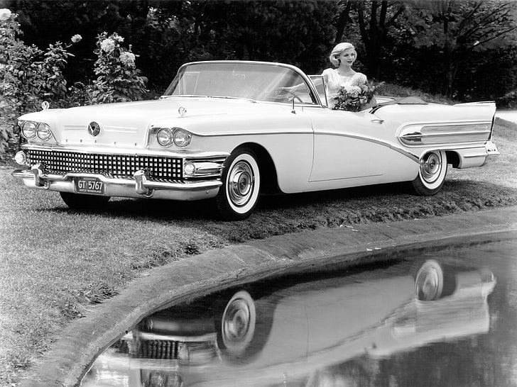 1958, buick, century, convertible, luxury, retro, HD wallpaper