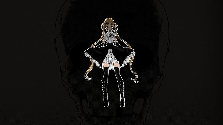 girl anime character wearing uniform standing on black background