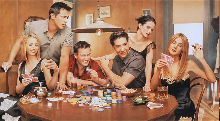 cards, Chandler Bing, Friends (TV Series), Joey Tribbiani, Monica Geller, HD wallpaper
