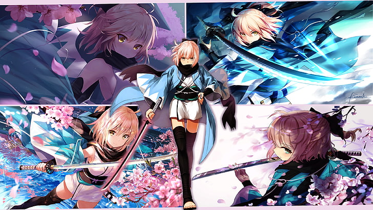 anime, anime girls, artwork, Sakura Saber, Fate/Grand Order, HD wallpaper