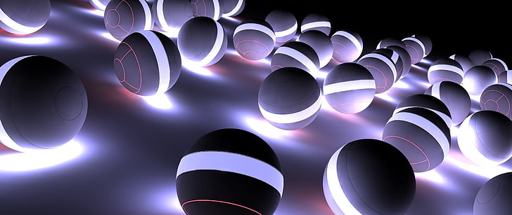 3d object, sphere, no people, technology, large group of objects, HD wallpaper