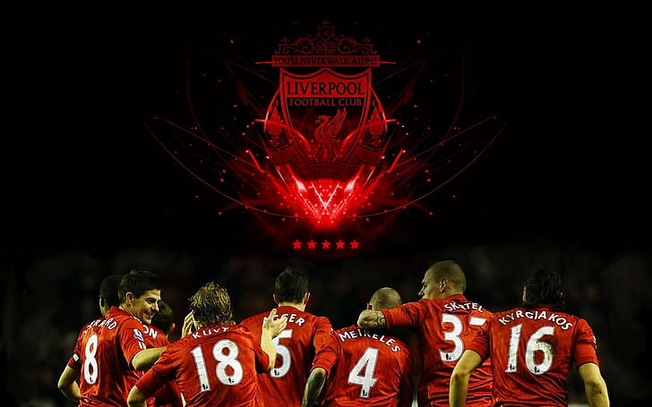 Footballers, Liverpool FC, logo, Martin Skrtel, Steven Gerrard, HD wallpaper