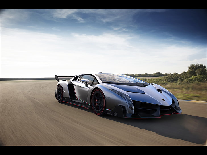 gray Lamborghini Veneno, car, Super Car, vehicle, mode of transportation, HD wallpaper