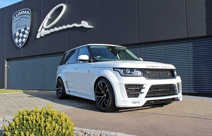 range rover l405, suv, white, luxury, front view, cars, Vehicle, HD wallpaper