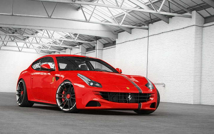 2014 Wheelsandmore Ferrari La Famiglia FIWE FF, red ferrari sports car, HD wallpaper