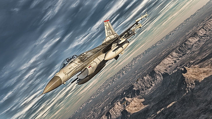 brown and black compound bow, General Dynamics F-16 Fighting Falcon, HD wallpaper