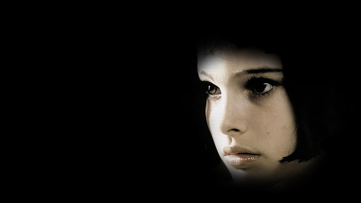 movies, Natalie Portman, black background, Léon: The Professional, HD wallpaper