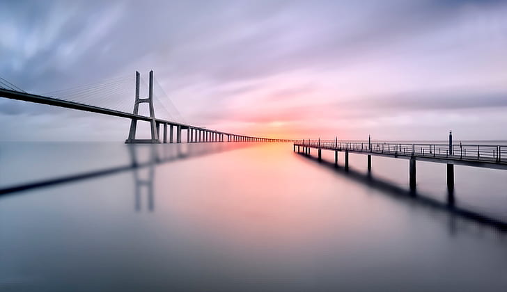 bridge, reflection, pierce, Vasco da Gama