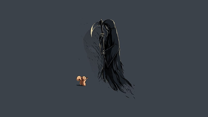 grim reaper clip art, black grim reaper illustration, threadless, HD wallpaper