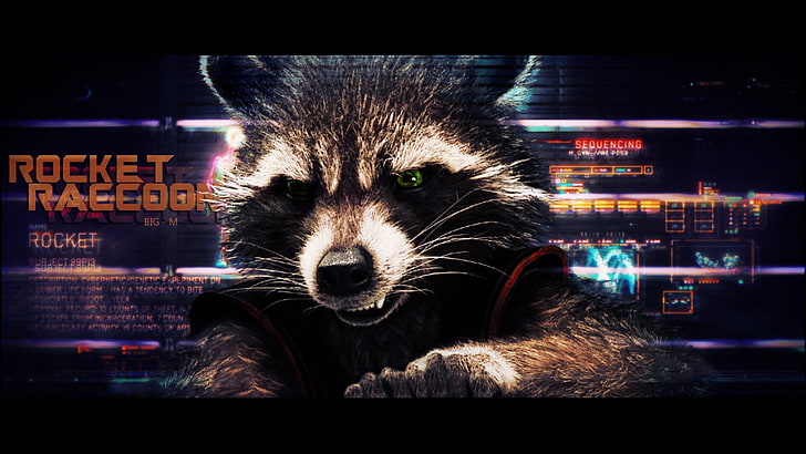 Rocket Raccoon illustration, Guardians of the Galaxy, movies