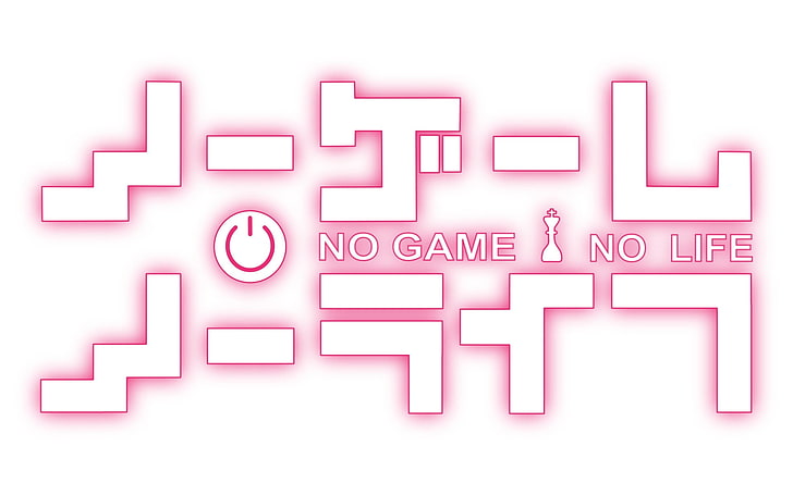 No Game No Life poster, logo, text, studio shot, pink color, communication