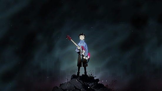 HD wallpaper: boy wearing blue jacket holding guitar anime wallpaper, FLCL  | Wallpaper Flare