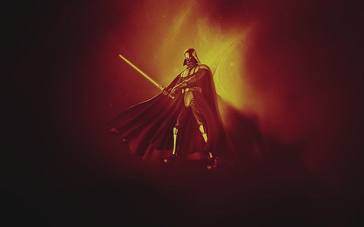 Star Wars Darth Vader, Sith, lightsaber, one person, illuminated