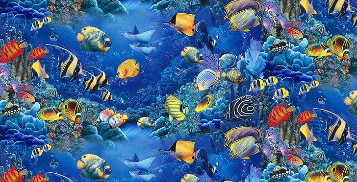 HD wallpaper: Aquarium Fishes, paintings, underwater | Wallpaper Flare