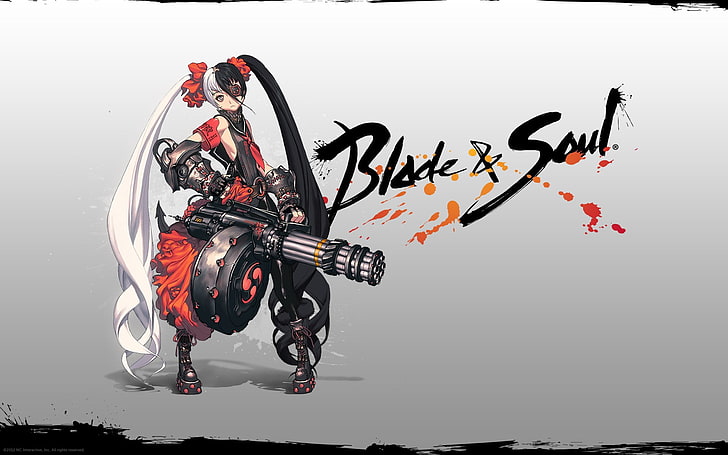 Blade& Soul PC game illustration, Blade and Soul, minigun, real people, HD wallpaper