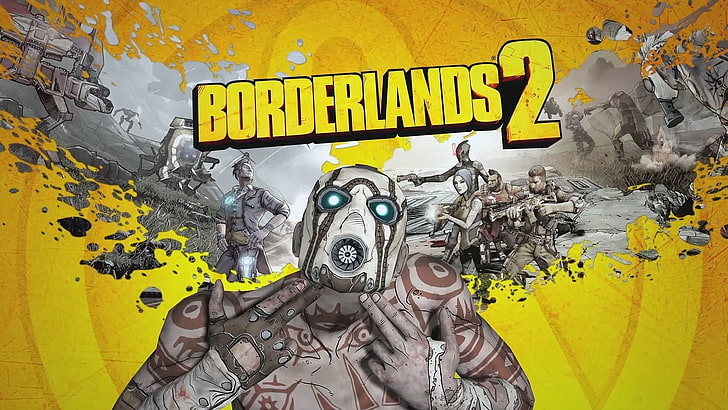 Borderlands 2, video games, yellow, representation, human representation, HD wallpaper