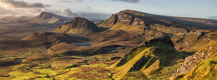 Quiraing Hill, Isle of Skye, Scotland, green mountain, Europe, HD wallpaper