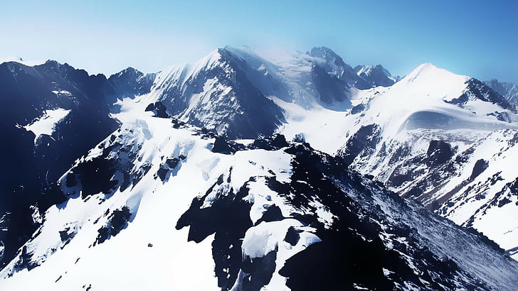 mountain ice cap, landscape, mountains, snow, nature, cold temperature, HD wallpaper