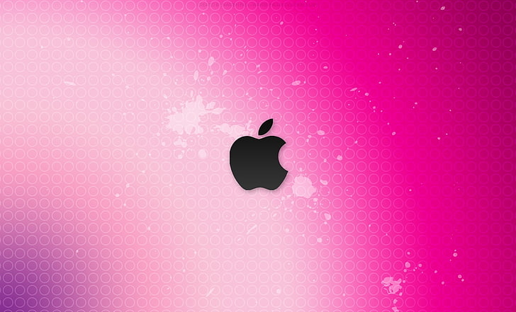 Pink Flush Apple, Apple logo, Computers, Mac, pink color, silhouette