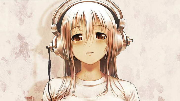 HD wallpaper: Anime Headphones Woman Girl White HD, girl wearing headphones  poster | Wallpaper Flare