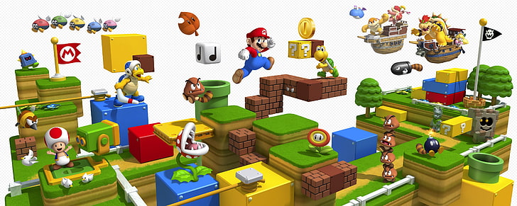 nintendo super mario 3d multiscreen land Video Games Mario HD Art