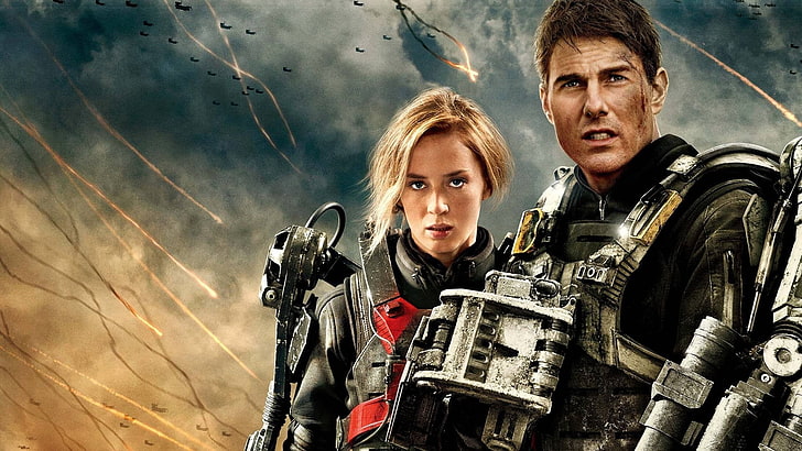 Tom Cruise, movies, Edge of Tomorrow, Emily Blunt, blonde, science fiction, HD wallpaper