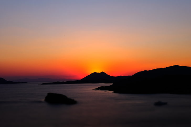 Poseidon, sunset, side view, sky, beauty in nature, tranquil scene, HD wallpaper