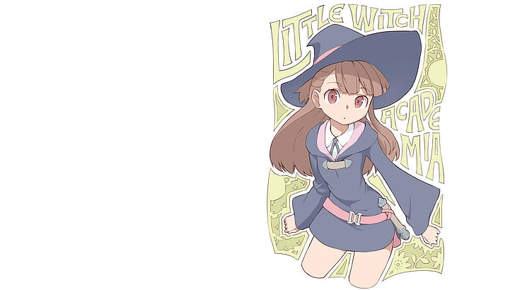 Little Witch Academia, Kagari Akko, anime girls, copy space, HD wallpaper