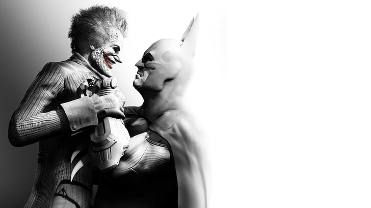 Batman, Batman: Arkham City, Joker, video games, holding, indoors, HD wallpaper