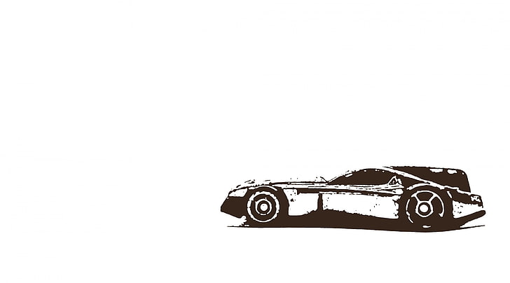 Hot Wheels, gray and black car illustration, Aero, White, white background